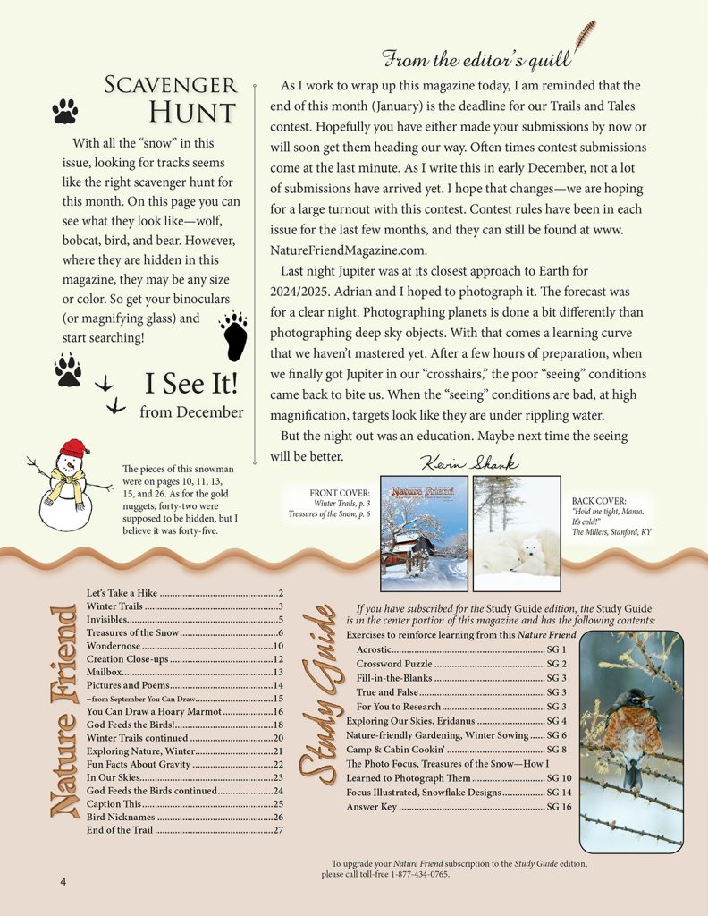 editorial, scavenger hunt puzzle, index, table of contents