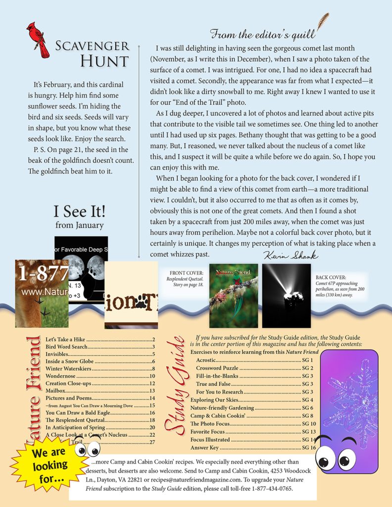 editorial, scavenger hunt puzzle, index, table of contents