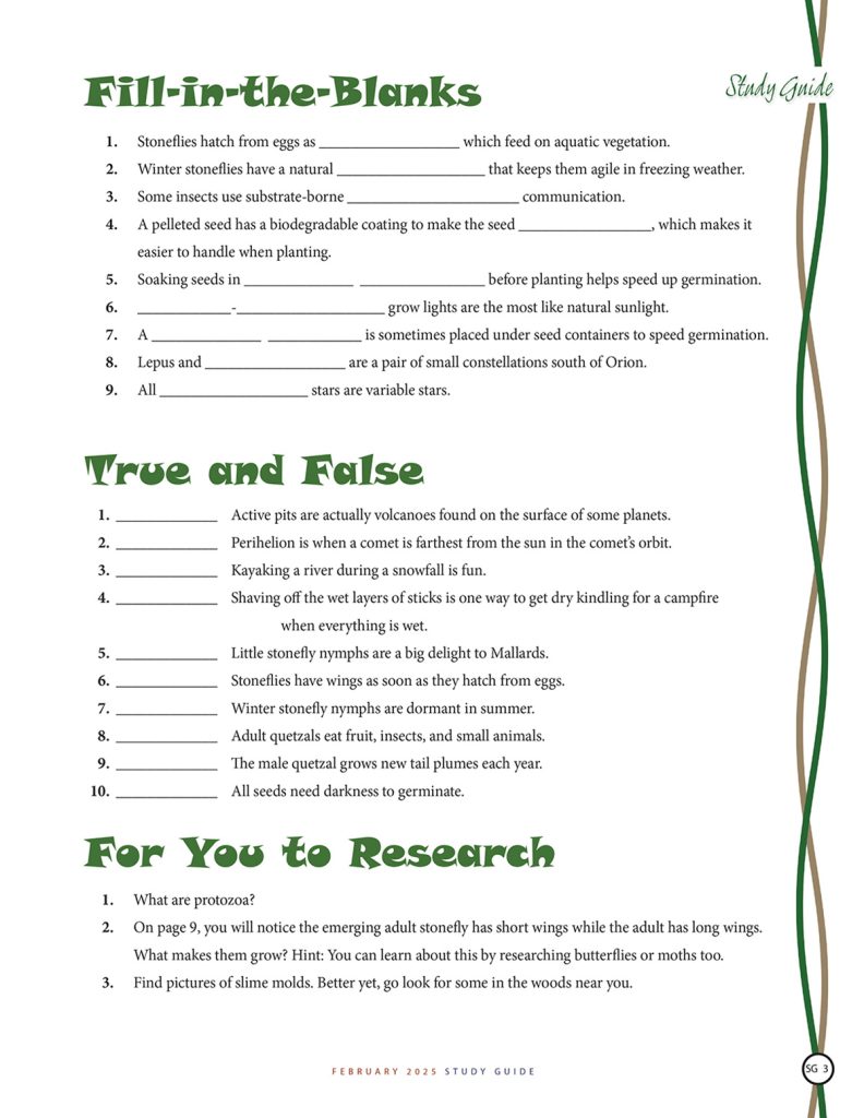nature puzzles and research questions