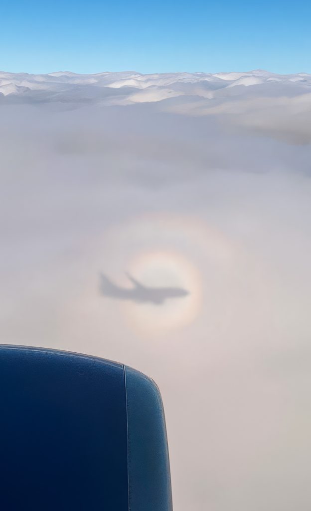 glory around airplane shadow