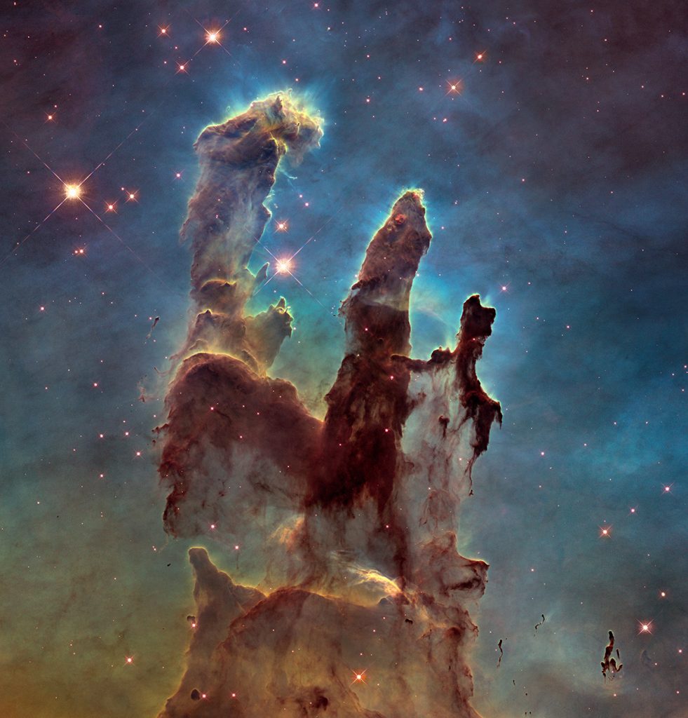 Hubble Space Telescope image of Pillars of Creation in the Eagle Nebula