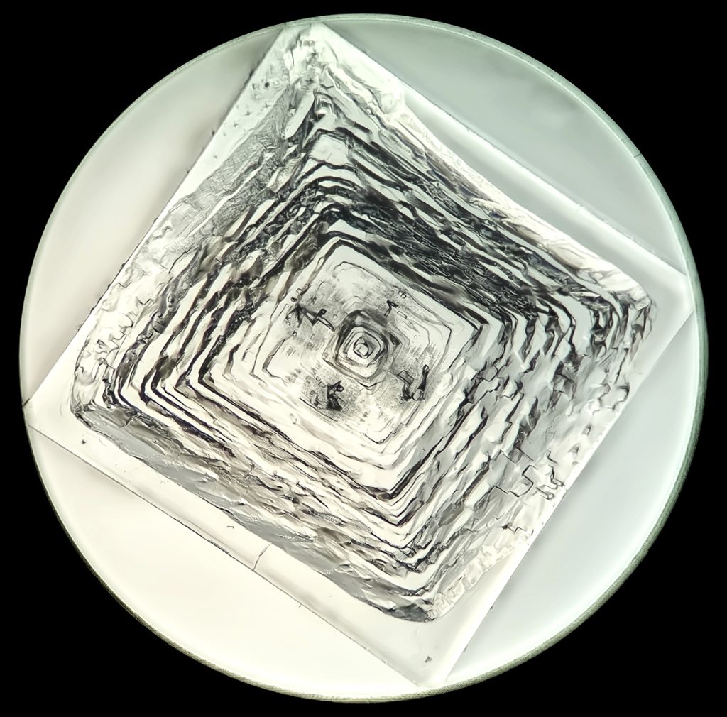 pyramid-shaped salt crystal