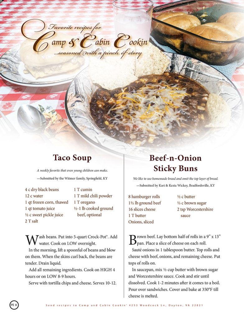 Taco Soup and Beef-n-Onion Sticky Buns recipes