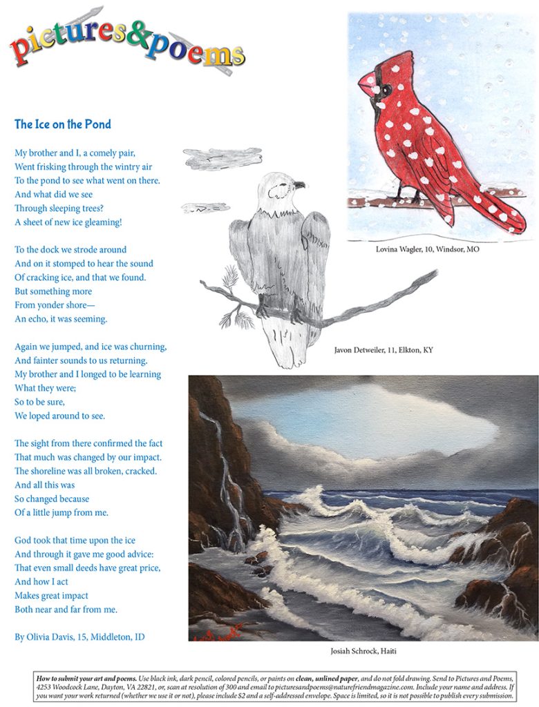 children’s nature artwork and poems