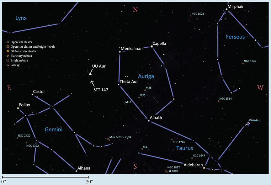 star map of auriga