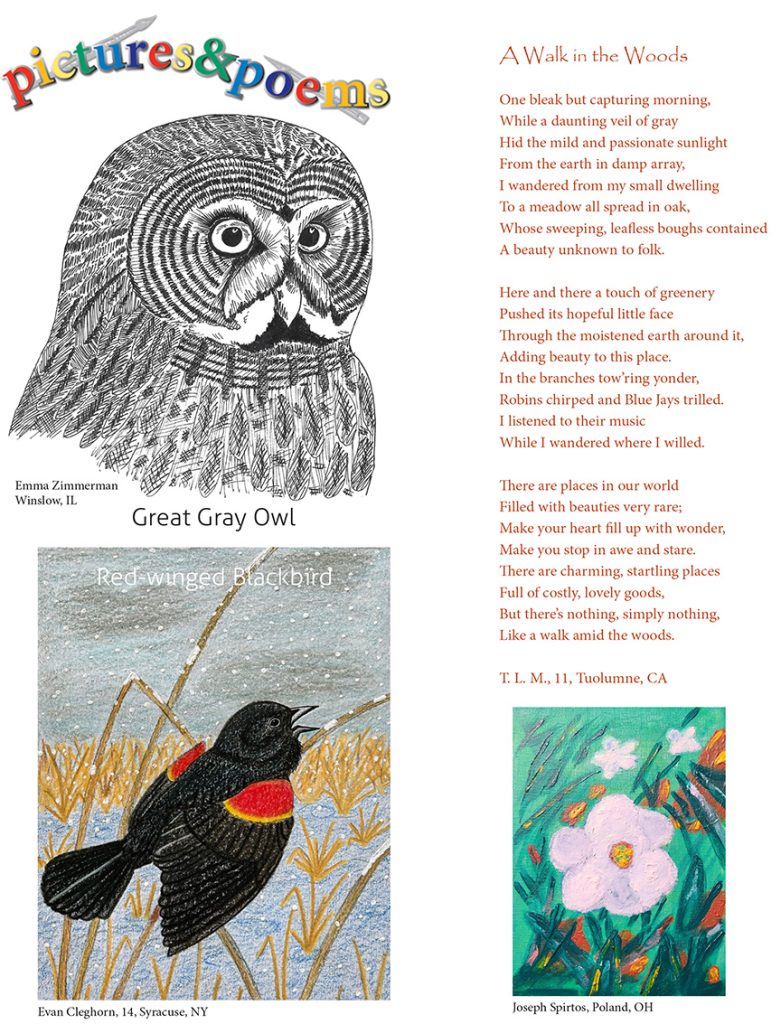 children’s nature artwork and poem