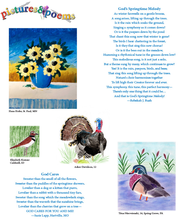 children’s nature artwork and poems