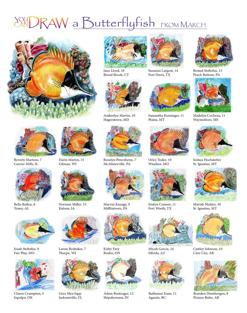 you can draw a butterflyfish children's artwork submissions