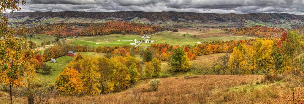 fall foliage panorama of Hightown, Highland County, Virginia